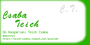 csaba teich business card